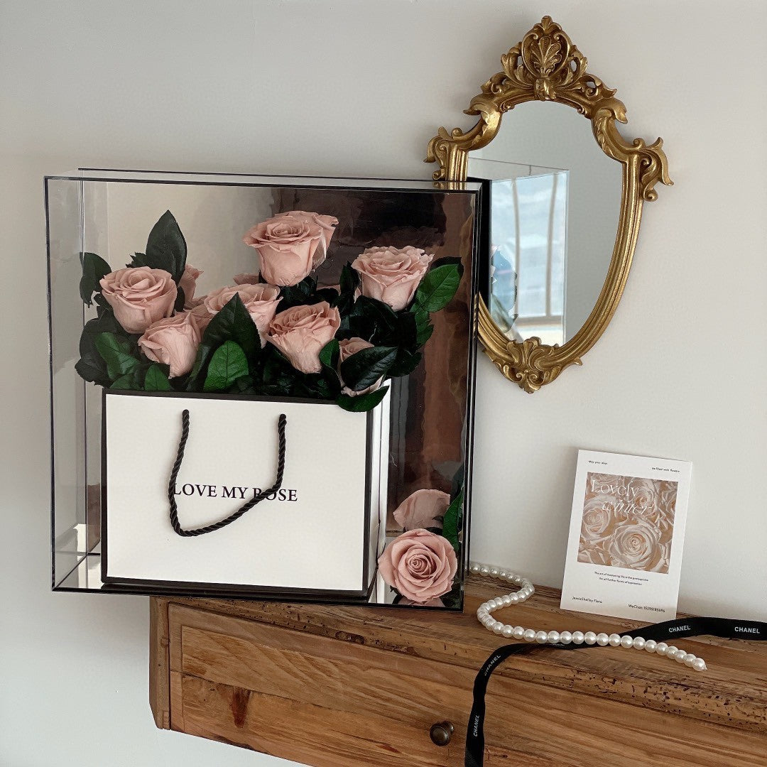 Crystal Valentine's Day Rose Eternal Flower Acrylic Gift Box