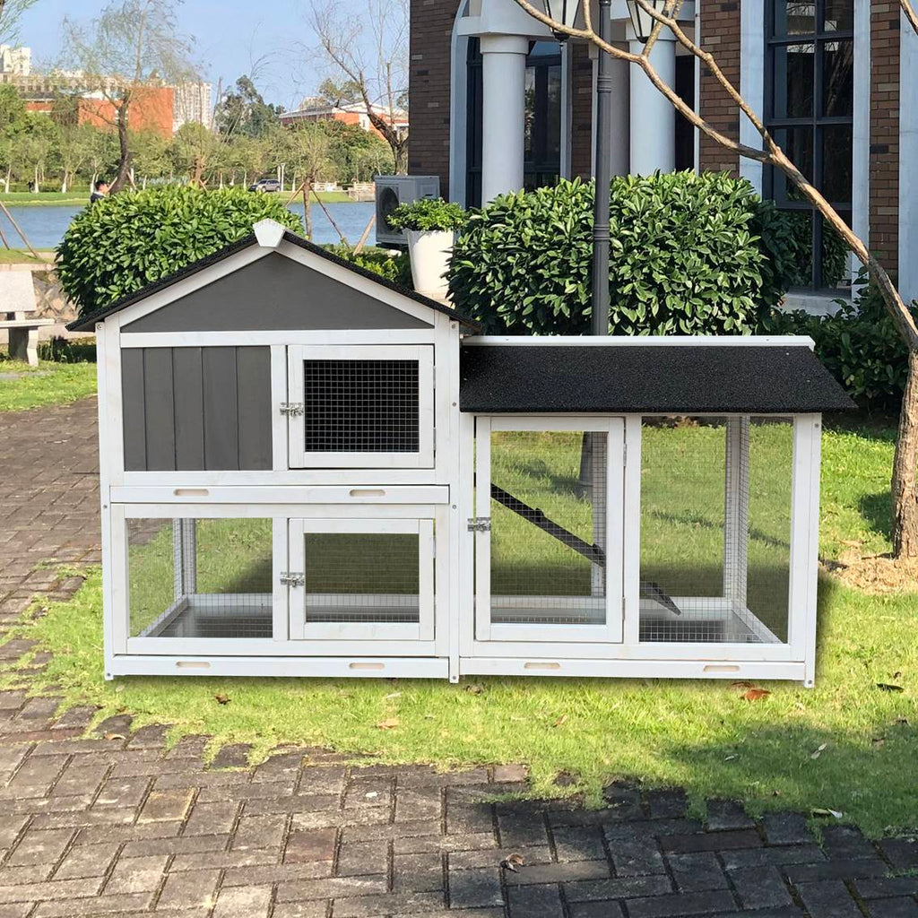 Crystal  Outdoor Rabbit Hutch With Running Cage