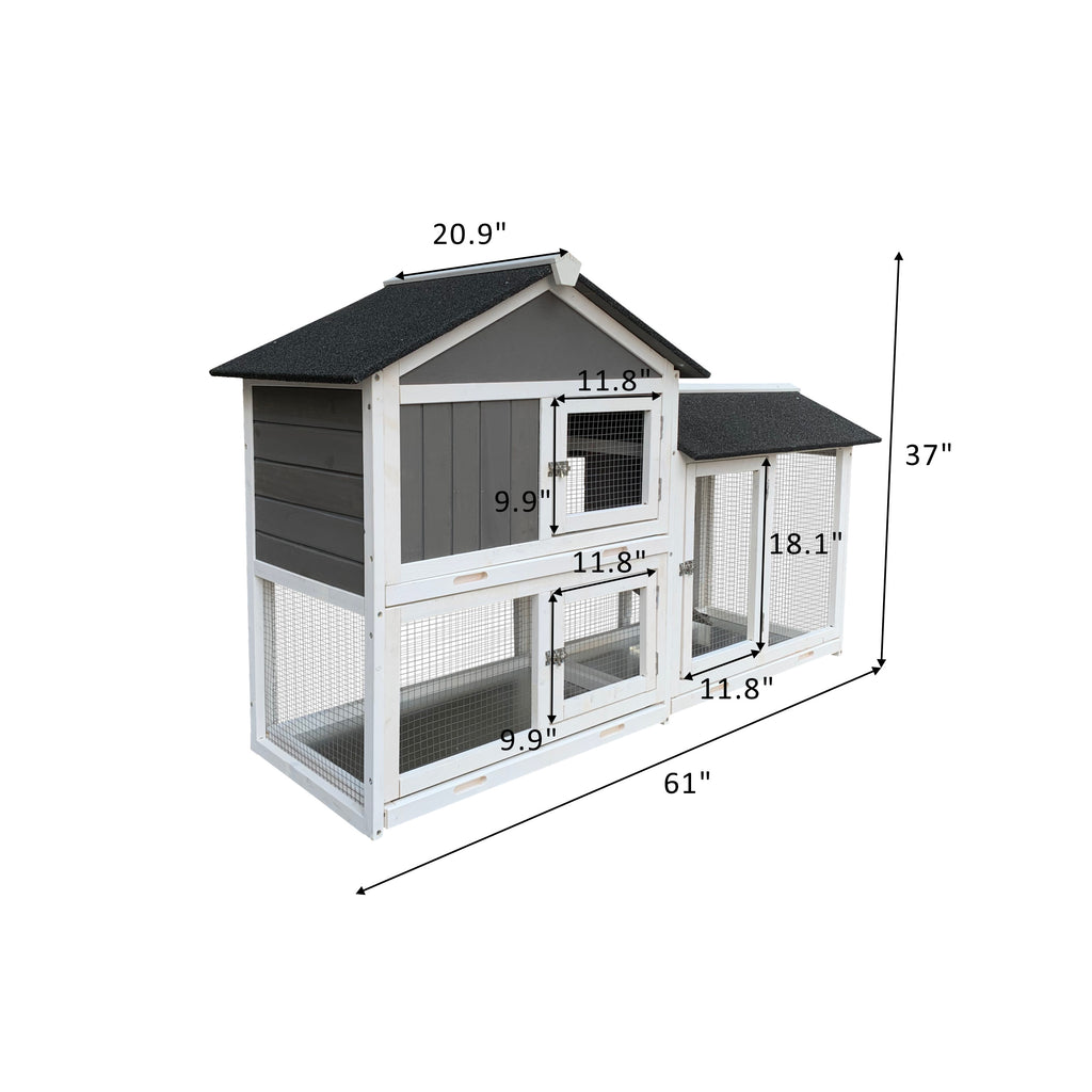 Crystal  Outdoor Rabbit Hutch With Walking Cage