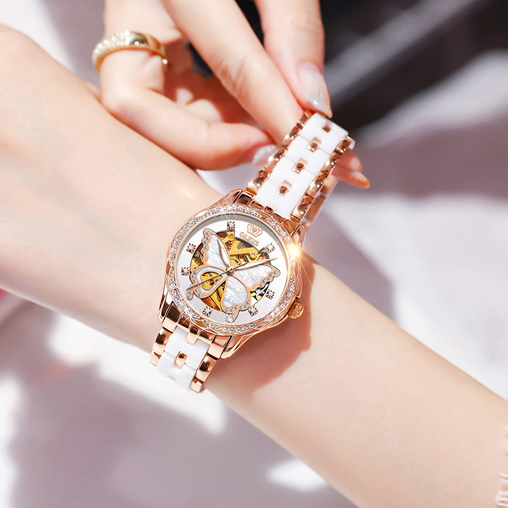 Crystal Mechanical Watch Gift Box Set